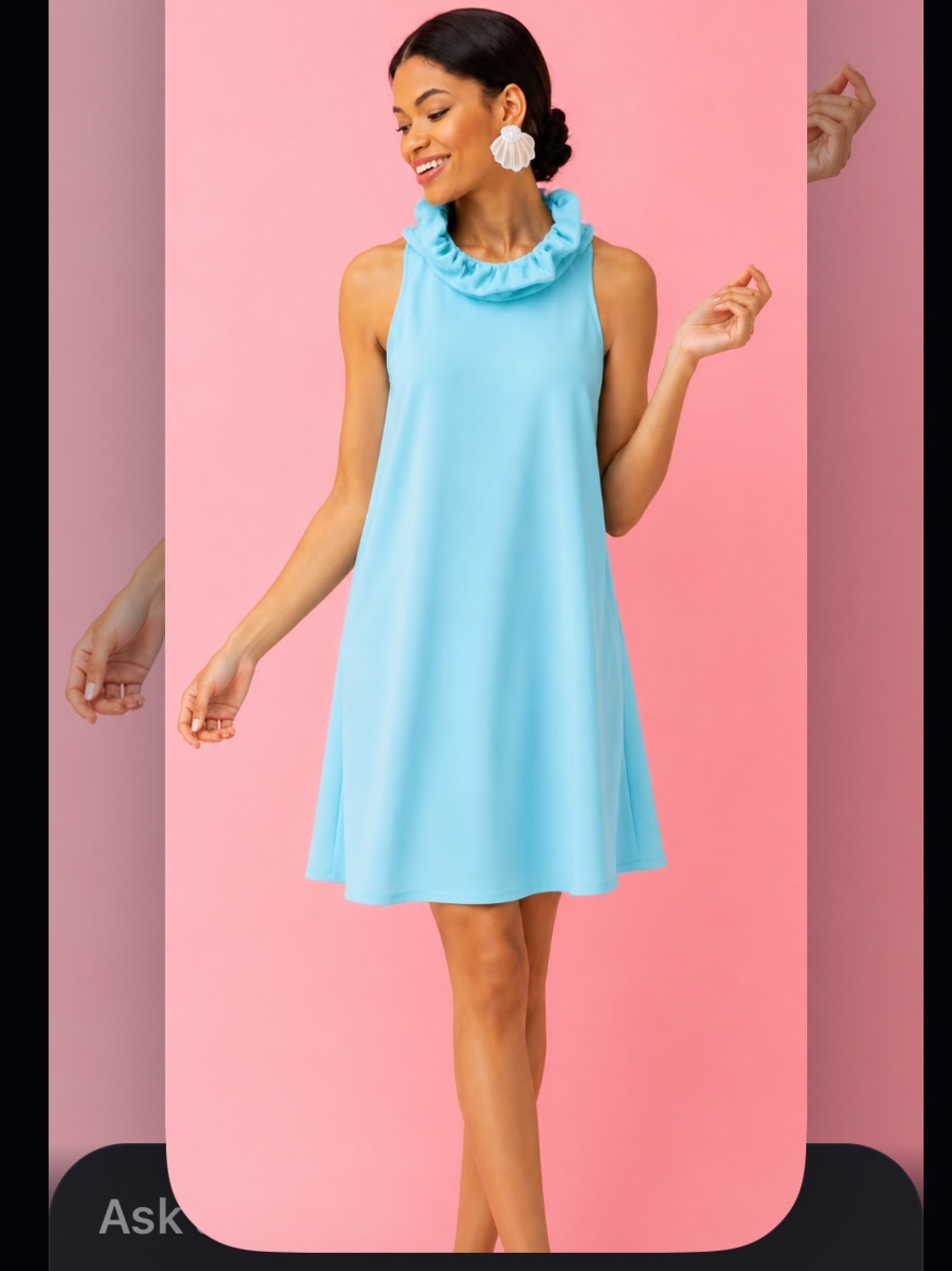 Tuckernuck pomander place light blue mini ruffle neck bow back $200 fall party